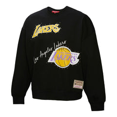 Los Angeles Lakers Women's Hardwood Classics Home Team Pullover Sweatshirt Black - Mitchell & Ness