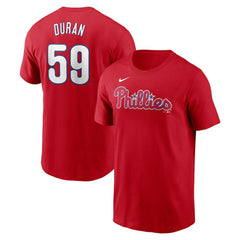 Jhoan Duran Philadelphia Phillies Nike Fuse Name & Number T-Shirt - Red T-shirts