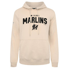 Miami Marlins Levelwear Podium Team Arch Pullover Hoodie - Khaki Hoodies