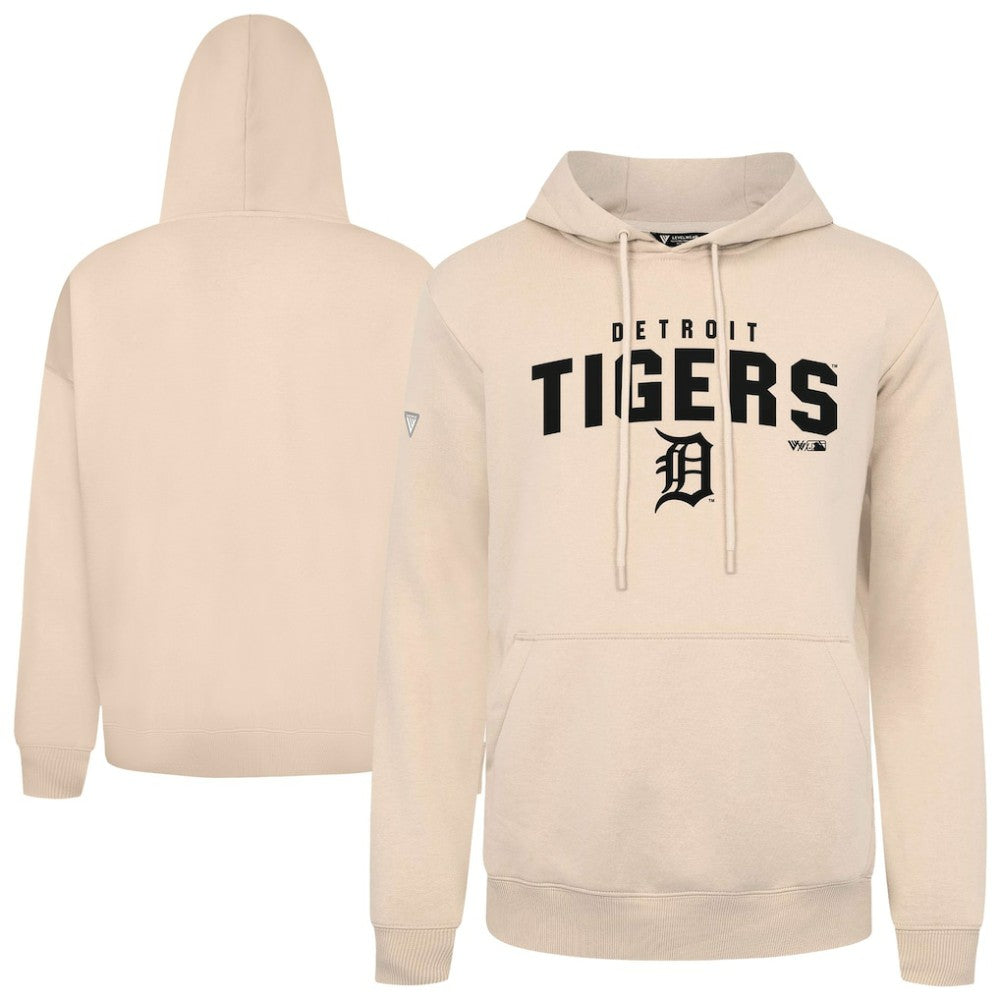 Detroit Tigers Levelwear Podium Team Arch Pullover Hoodie - Khaki Hoodies