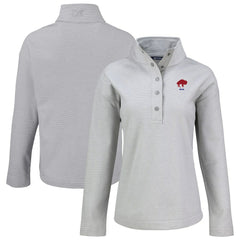 Buffalo Bills Cutter & Buck Women's Hunts Point Eco Half-Snap Sweatshirt - Gray Sweatshirts