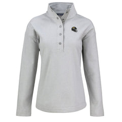 Jacksonville Jaguars Cutter & Buck Women's Hunts Point Eco Half-Snap Sweatshirt - Gray Sweatshirts