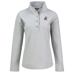 Cleveland Browns Cutter & Buck Women's Hunts Point Eco Half-Snap Sweatshirt - Gray Sweatshirts