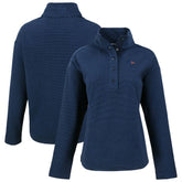 Denver Broncos Cutter & Buck Women's Hunts Point Eco Half-Snap Sweatshirt - Navy Sweatshirts