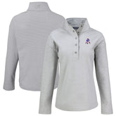 New England Patriots Cutter & Buck Women's Hunts Point Eco Half-Snap Sweatshirt - Gray Sweatshirts