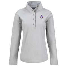 New England Patriots Cutter & Buck Women's Hunts Point Eco Half-Snap Sweatshirt - Gray Sweatshirts