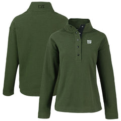 New York Giants Cutter & Buck Women's Hunts Point Eco Half-Snap Sweatshirt - Green Sweatshirts