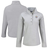 Pittsburgh Steelers Cutter & Buck Women's Hunts Point Eco Half-Snap Sweatshirt - Gray Sweatshirts