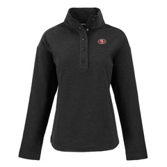San Francisco 49ers Cutter & Buck Women's Hunts Point Eco Half-Snap Sweatshirt - Black Sweatshirts