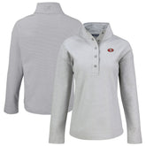 San Francisco 49ers Cutter & Buck Women's Hunts Point Eco Half-Snap Sweatshirt - Gray Sweatshirts