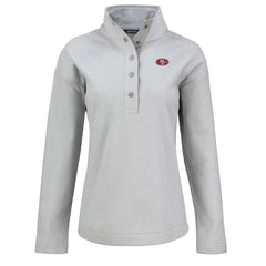 San Francisco 49ers Cutter & Buck Women's Hunts Point Eco Half-Snap Sweatshirt - Gray Sweatshirts