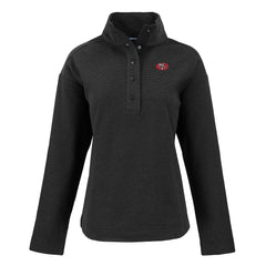 San Francisco 49ers Cutter & Buck Women's Hunts Point Eco Half-Snap Sweatshirt - Black Sweatshirts