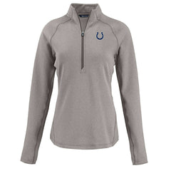 Indianapolis Colts Cutter & Buck Women's Peshastin Eco Fleece Recycled Tri-Blend Raglan Half-Zip Jacket - Heather Gray Jackets