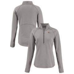 Denver Broncos Cutter & Buck Women's Peshastin Eco Fleece Recycled Tri-Blend Raglan Half-Zip Jacket - Heather Gray Jackets