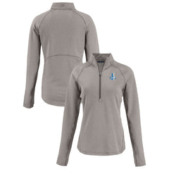 Detroit Lions Cutter & Buck Women's Peshastin Eco Fleece Recycled Tri-Blend Raglan Half-Zip Jacket - Heather Gray Jackets