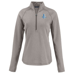 Detroit Lions Cutter & Buck Women's Peshastin Eco Fleece Recycled Tri-Blend Raglan Half-Zip Jacket - Heather Gray Jackets