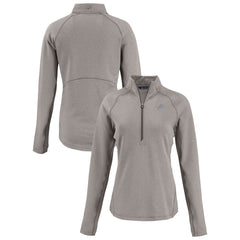 Detroit Lions Cutter & Buck Women's Peshastin Eco Fleece Recycled Tri-Blend Raglan Half-Zip Jacket - Heather Gray Jackets