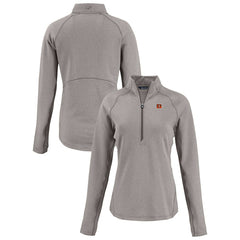 Cincinnati Bengals Cutter & Buck Women's Peshastin Eco Fleece Recycled Tri-Blend Raglan Half-Zip Jacket - Heather Gray Jackets
