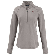 Kansas City Chiefs Cutter & Buck Women's Peshastin Eco Fleece Recycled Tri-Blend Raglan Half-Zip Jacket - Heather Gray Jackets