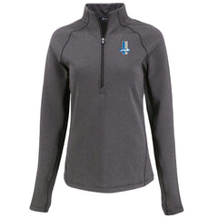 Detroit Lions Cutter & Buck Women's Peshastin Eco Fleece Recycled Tri-Blend Raglan Half-Zip Jacket - Heather Black Jackets