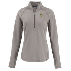Green Bay Packers Cutter & Buck Women's Peshastin Eco Fleece Recycled Tri-Blend Raglan Half-Zip Jacket - Heather Gray Jackets