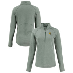 Green Bay Packers Cutter & Buck Women's Peshastin Eco Fleece Recycled Tri-Blend Raglan Half-Zip Jacket - Heather Green Jackets