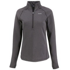 New Orleans Saints Cutter & Buck Women's Peshastin Eco Fleece Recycled Tri-Blend Raglan Half-Zip Jacket - Heather Black Jackets