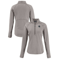 Seattle Seahawks Cutter & Buck Women's Peshastin Eco Fleece Recycled Tri-Blend Raglan Half-Zip Jacket - Heather Gray Jackets