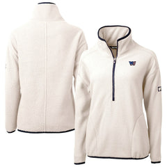 Washington Commanders Cutter & Buck Women's Americana Cascade Eco Sherpa Fleece Half-Zip Jacket - Oatmeal Jackets