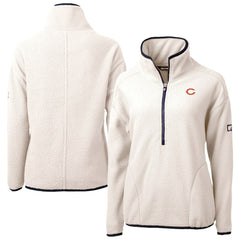 Chicago Bears Cutter & Buck Women's Cascade Eco Sherpa Fleece Half-Zip Jacket - Oatmeal Jackets