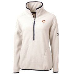 Chicago Bears Cutter & Buck Women's Cascade Eco Sherpa Fleece Half-Zip Jacket - Oatmeal Jackets