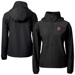 Tampa Bay Buccaneers Cutter & Buck Women's Charter Eco Recycled Half-Zip Hooded Anorak Jacket - Black Jackets