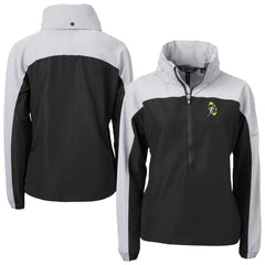Green Bay Packers Cutter & Buck Women's Charter Eco Recycled Half-Zip Hooded Anorak Jacket - Black Jackets