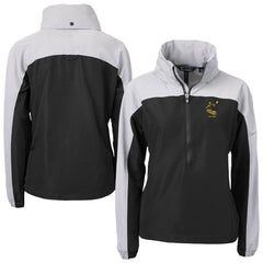 Pittsburgh Steelers Cutter & Buck Women's Charter Eco Recycled Half-Zip Hooded Anorak Jacket - Black Jackets