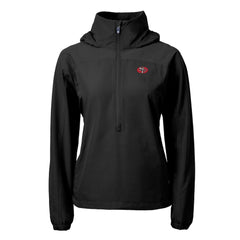 San Francisco 49ers Cutter & Buck Women's Charter Eco Recycled Half-Zip Hooded Anorak Jacket - Black Jackets