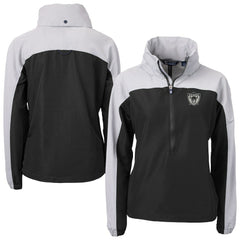 Las Vegas Raiders Cutter & Buck Women's Charter Eco Recycled Half-Zip Hooded Anorak Jacket - Black Jackets