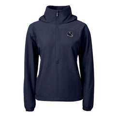 Chicago Bears Cutter & Buck Women's Charter Eco Recycled Half-Zip Hooded Anorak Jacket - Navy Jackets