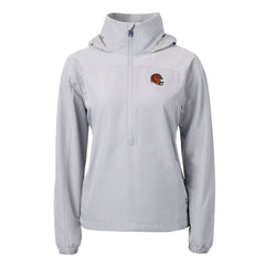 Cincinnati Bengals Cutter & Buck Women's Charter Eco Recycled Half-Zip Hooded Anorak Jacket - Gray Jackets
