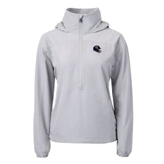 Chicago Bears Cutter & Buck Women's Charter Eco Recycled Half-Zip Hooded Anorak Jacket - Gray Jackets