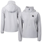 Denver Broncos Cutter & Buck Women's Charter Eco Recycled Half-Zip Hooded Anorak Jacket - Gray Jackets