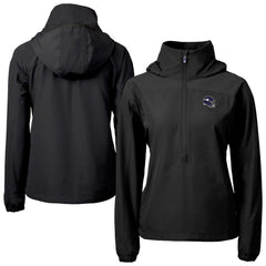 Minnesota Vikings Cutter & Buck Women's Charter Eco Recycled Half-Zip Hooded Anorak Jacket - Black Jackets