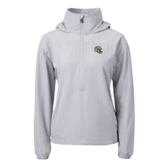 New Orleans Saints Cutter & Buck Women's Charter Eco Recycled Half-Zip Hooded Anorak Jacket - Gray Jackets