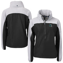 Philadelphia Eagles Cutter & Buck Women's Charter Eco Recycled Half-Zip Hooded Anorak Jacket - Black Jackets