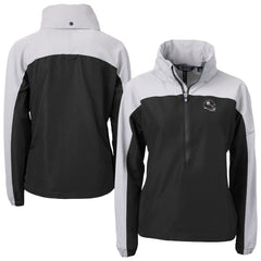 Pittsburgh Steelers Cutter & Buck Women's Charter Eco Recycled Half-Zip Hooded Anorak Jacket - Black Jackets