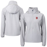Denver Broncos Cutter & Buck Women's Charter Eco Recycled Half-Zip Hooded Anorak Jacket - Gray Jackets