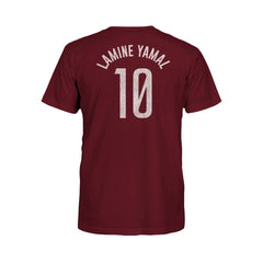 Lamine Yamal Barcelona 1863FC Youth Player Name & Number T-Shirt Maroon
