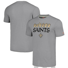 New Orleans Saints Homage Unisex The NFL ASL Collection by Love Sign American Sign Language T-Shirt - Grey T-shirts