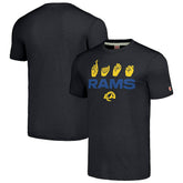 Los Angeles Rams Homage Unisex The NFL ASL Collection by Love Sign American Sign Language T-Shirt - Charcoal T-shirts