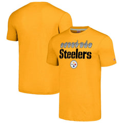 Pittsburgh Steelers Homage Unisex The NFL ASL Collection by Love Sign American Sign Language T-Shirt - Gold T-shirts