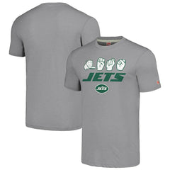 New York Jets Homage Unisex The NFL ASL Collection by Love Sign American Sign Language T-Shirt - Grey T-shirts